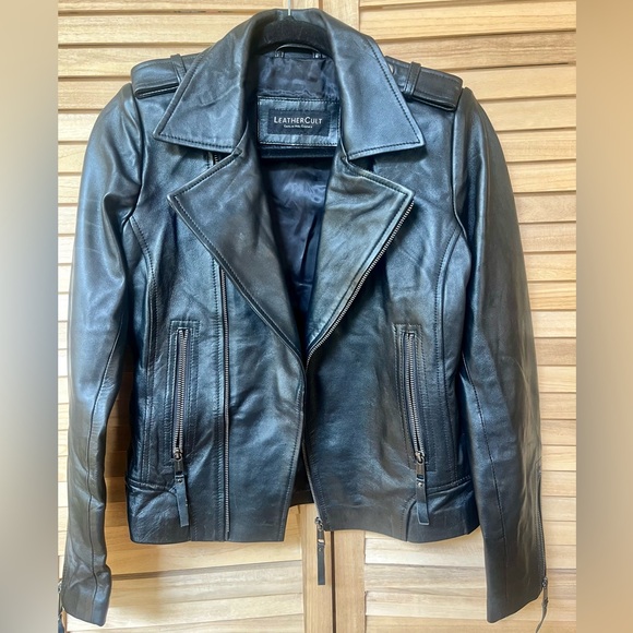 Leather Cult BNWOT leather jacket - fits size S/M (size 36) - Picture 2 of 6
